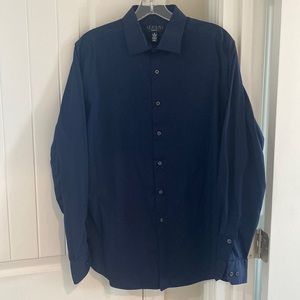 Alfani slim fit navy blue medium dress shirt.
